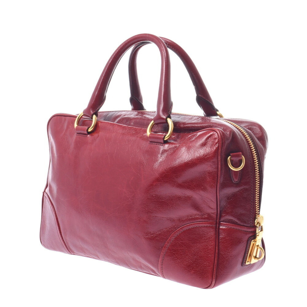 Prada Red Bag Boston Calfskin
